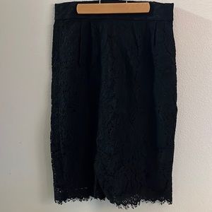 J.Crew Black Floral Lace Skirt